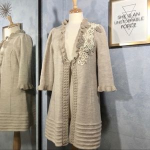 Monogram (Anthropologie) Crochet Wool Cardigan